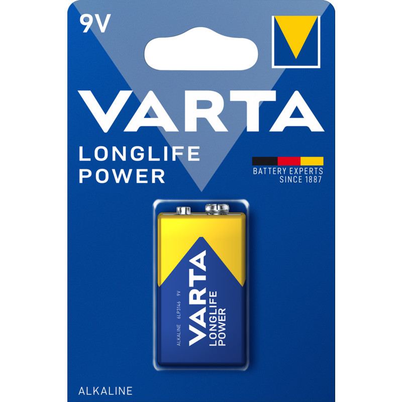 Een afbeelding van Varta Longlife power 9V alkaline batterijen