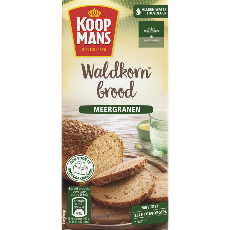 Een afbeelding van Koopmans Waldkorn broodmix meergranen
