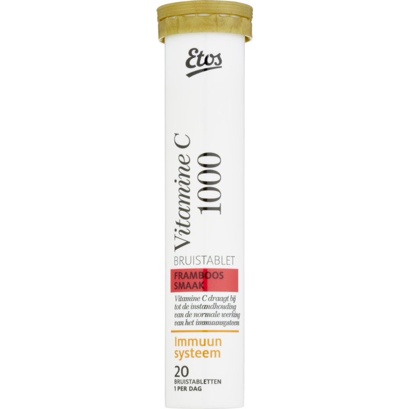 Een afbeelding van Etos Vitamine C 1000 mg Bruistablet Framboos
