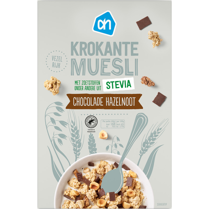 Menstruatie Onaangenaam Bloody AH Krokante muesli stevia chocolade noot reserveren | Albert Heijn