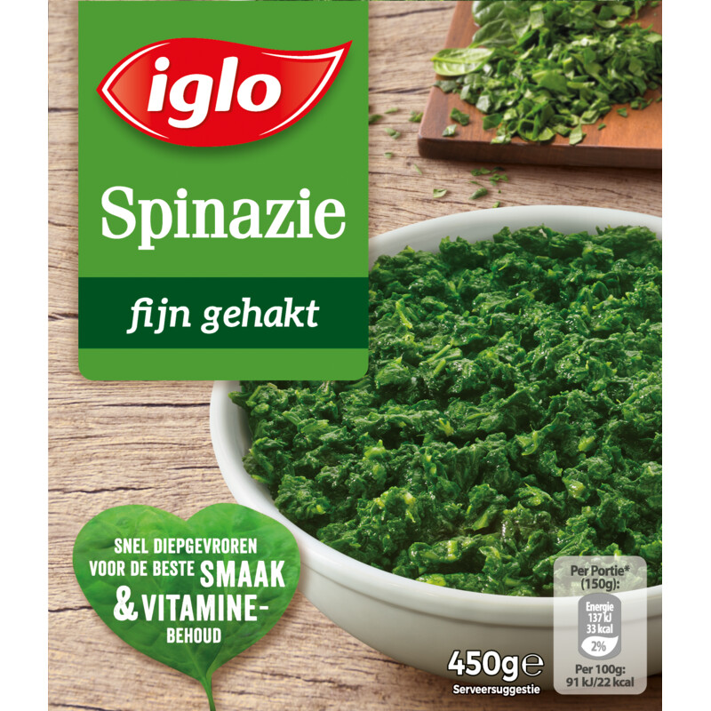 Een afbeelding van Iglo Spinazie fijn gehakt 450g