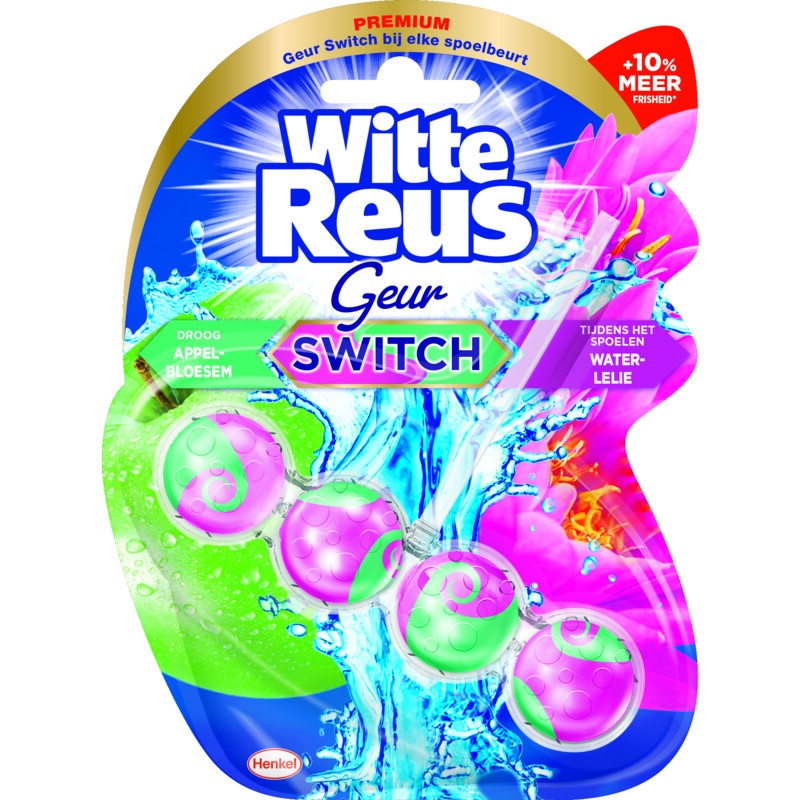Een afbeelding van Witte Reus Toiletblok geur switch appel-waterlelie