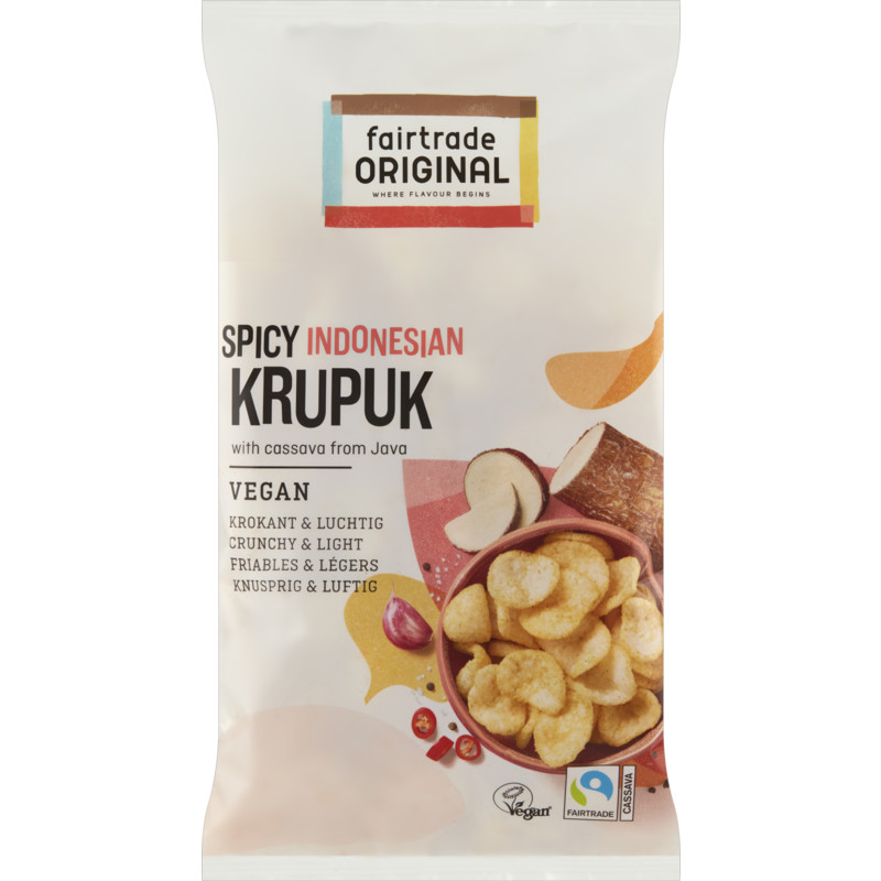 Een afbeelding van Fairtrade Original Spicy Indonesian krupuk vegan