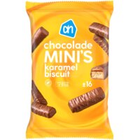 Een afbeelding van AH Chocolade mini's karamel biscuit