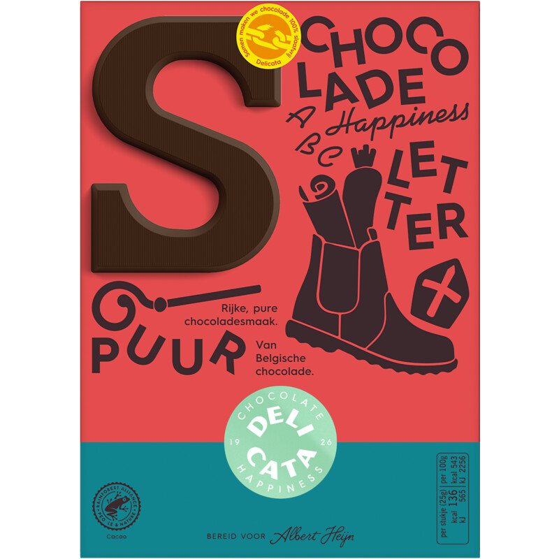 Een afbeelding van Delicata Chocoladeletter puur