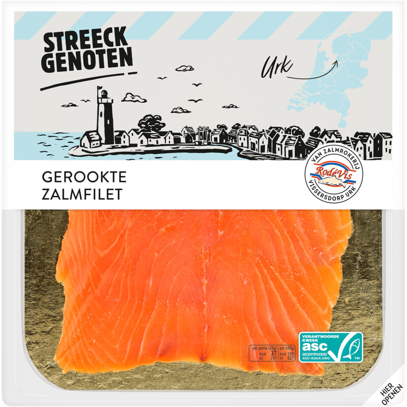 Een afbeelding van Streeckgenoten Gerookte zalmfilet uit Urk