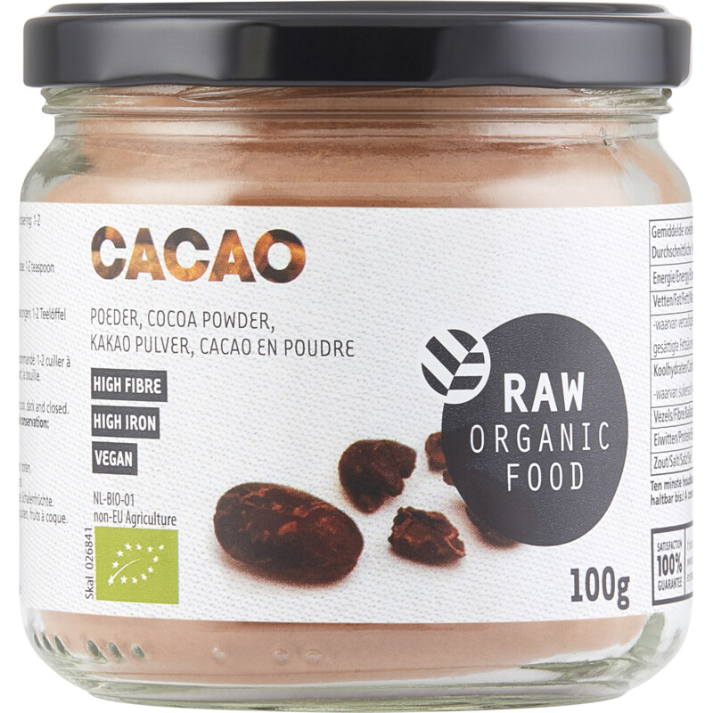 Raw Organic Food Cacao antioxidant poeder bestellen Albert Heijn