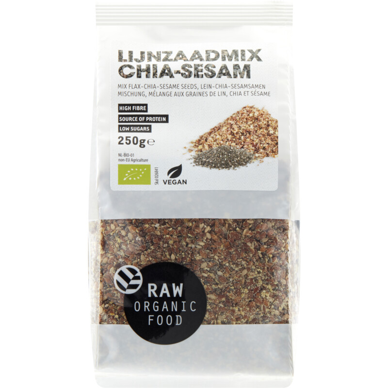 Een afbeelding van Raw Organic Food Lijnzaadmix chia-sesam bio