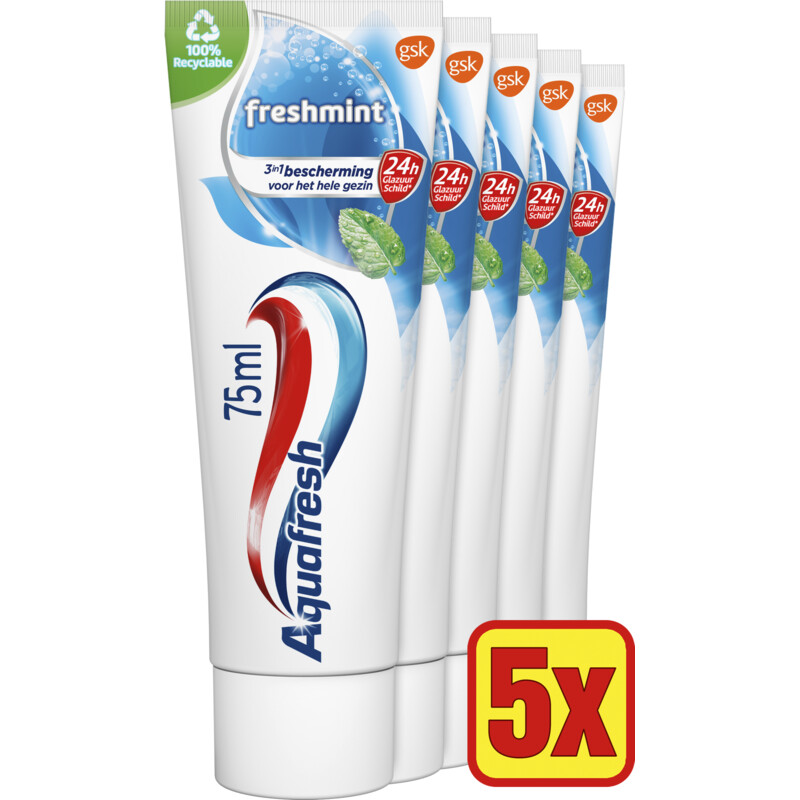 Een afbeelding van Aquafresh Freshmint tandpasta