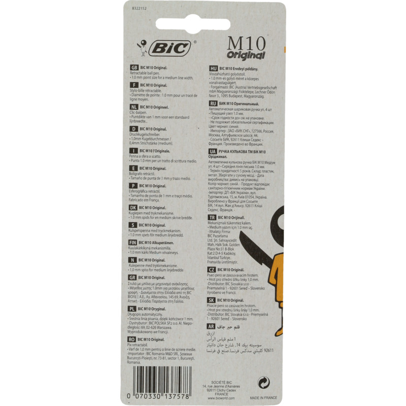 Een afbeelding van Bic M10 original balpennen blauw
