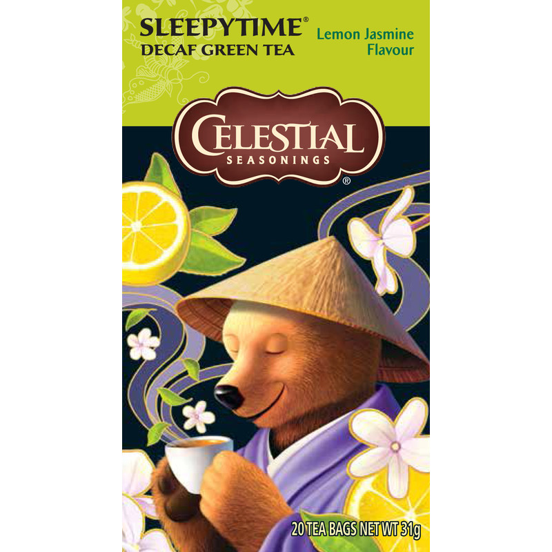 Een afbeelding van Celestial Seasonings Sleepytime decaf lemon jasmin green tea