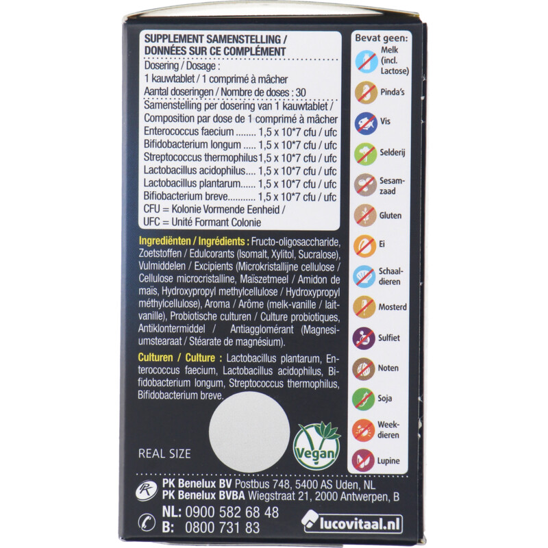 Een afbeelding van Lucovitaal Probiotica kauwtabletten