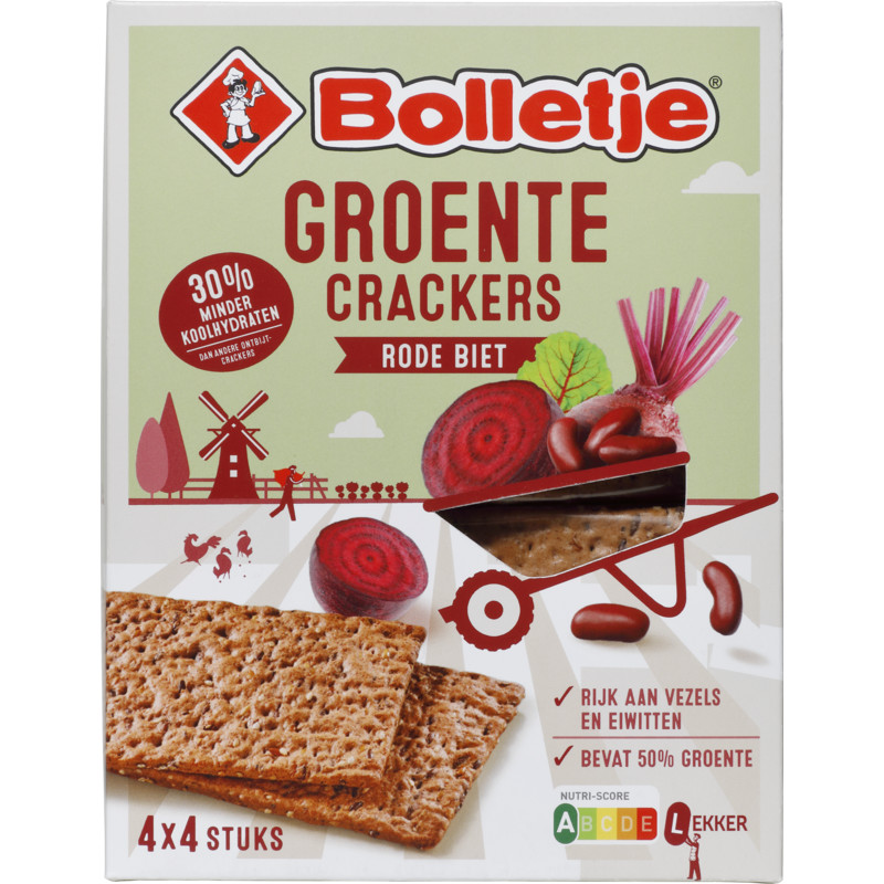Een afbeelding van Bolletje Groentecrackers rode biet