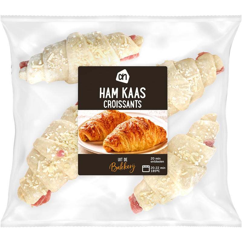 Een afbeelding van AH Diepvries ham kaas croissants