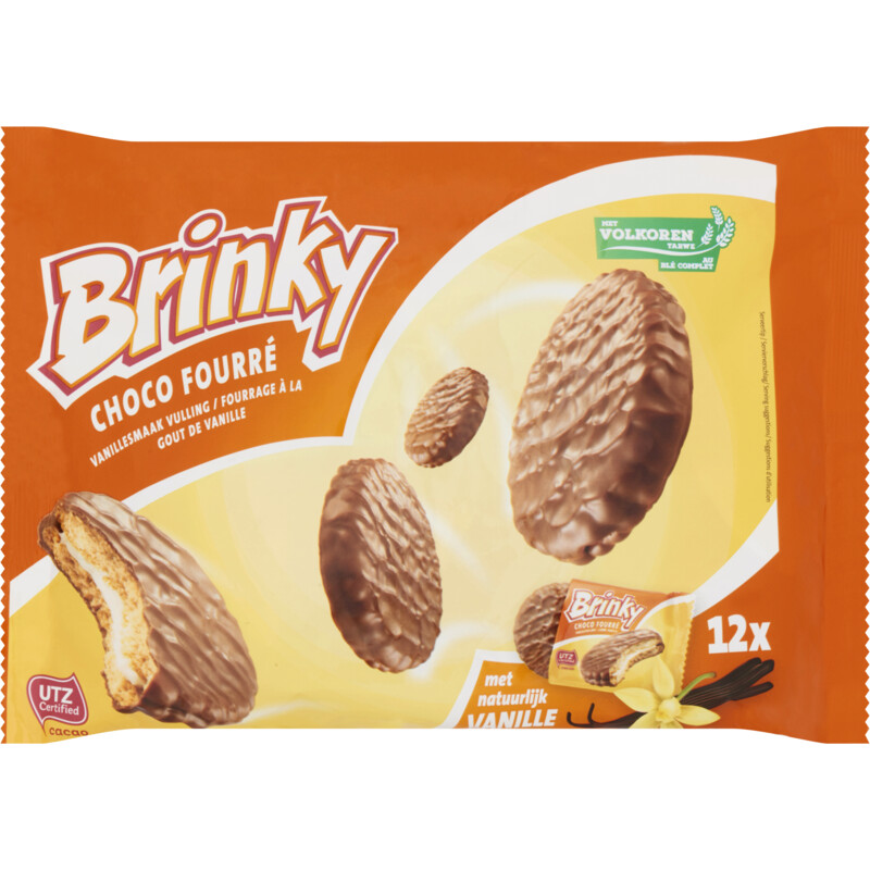 Een afbeelding van Brinky Choco fourré vanillesmaak volkorentarwe