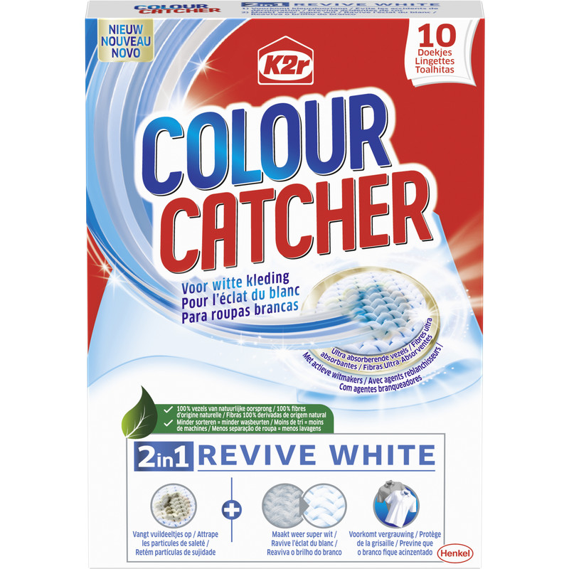 Een afbeelding van K2R Colour catcher 2in1 white kleurdoekjes