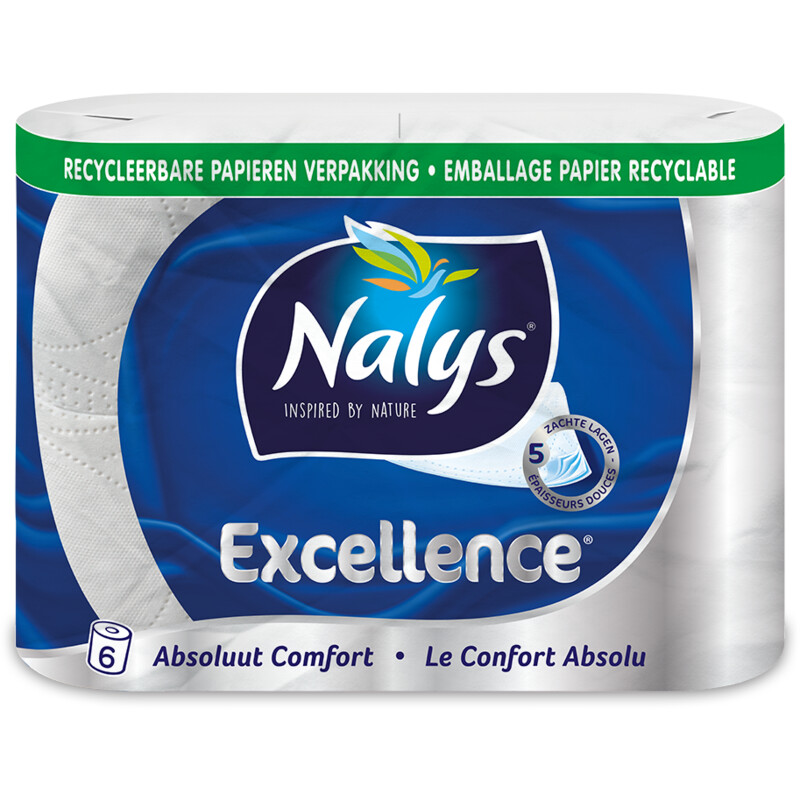 Pakket trek de wol over de ogen dronken Nalys Excellence 5-laags maxi-vel toiletpapier bestellen | Albert Heijn