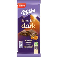 Een afbeelding van Milka Tender dark karamel zeezout reep