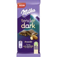 Een afbeelding van Milka Tender dark amandel pure chocoladereep