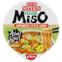 Een afbeelding van Nissin Cup noodles veggie miso Japanse style