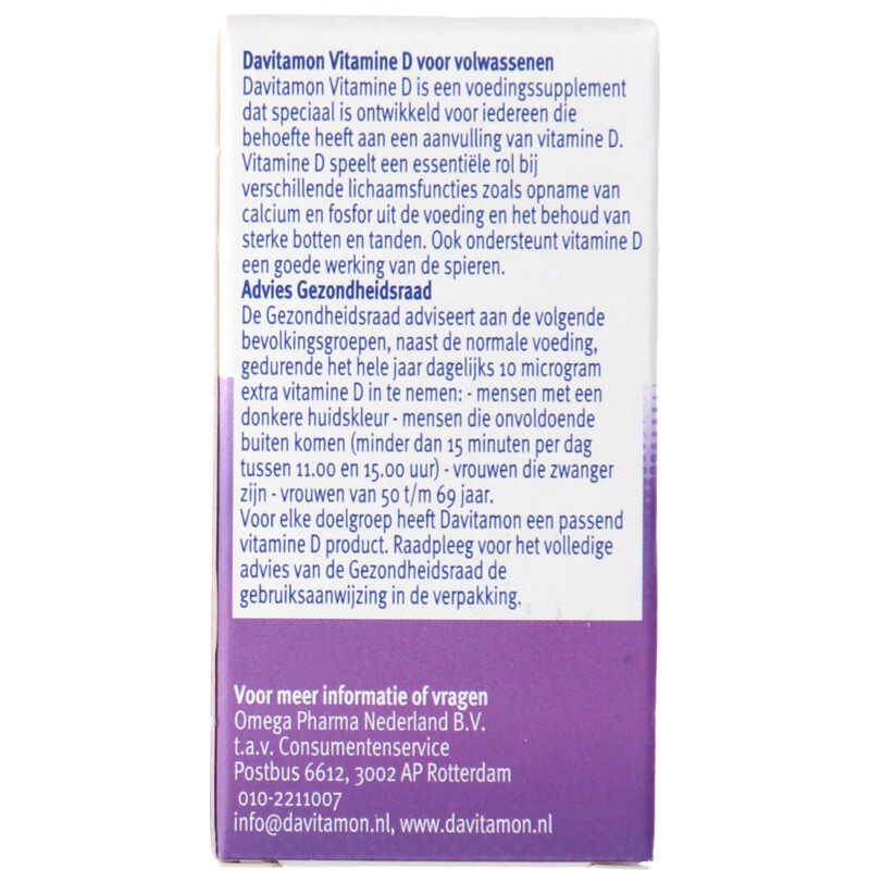 Een afbeelding van Davitamon Vitamine D smelttabletten citroen