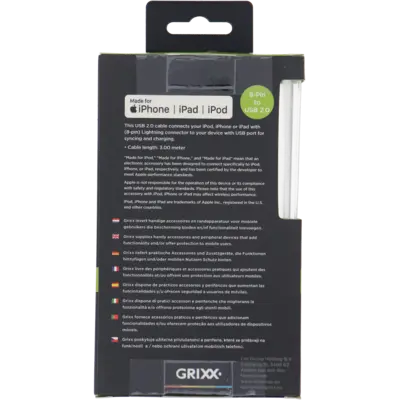 pdp-image-Grixx Gevlochten kabel wit 3 meter