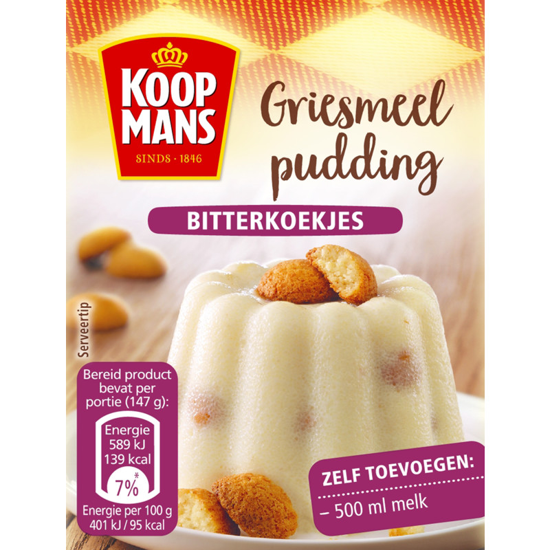 Griesmeel pudding bitterkoekjes - 5419