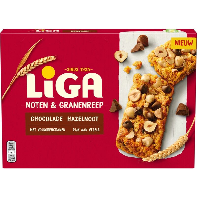 Een afbeelding van Liga Repen noten & granen chocolade