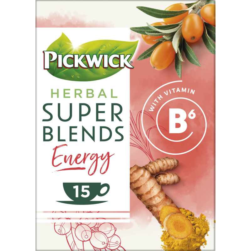 Een afbeelding van Pickwick Herbal super blends energy kruidenthee