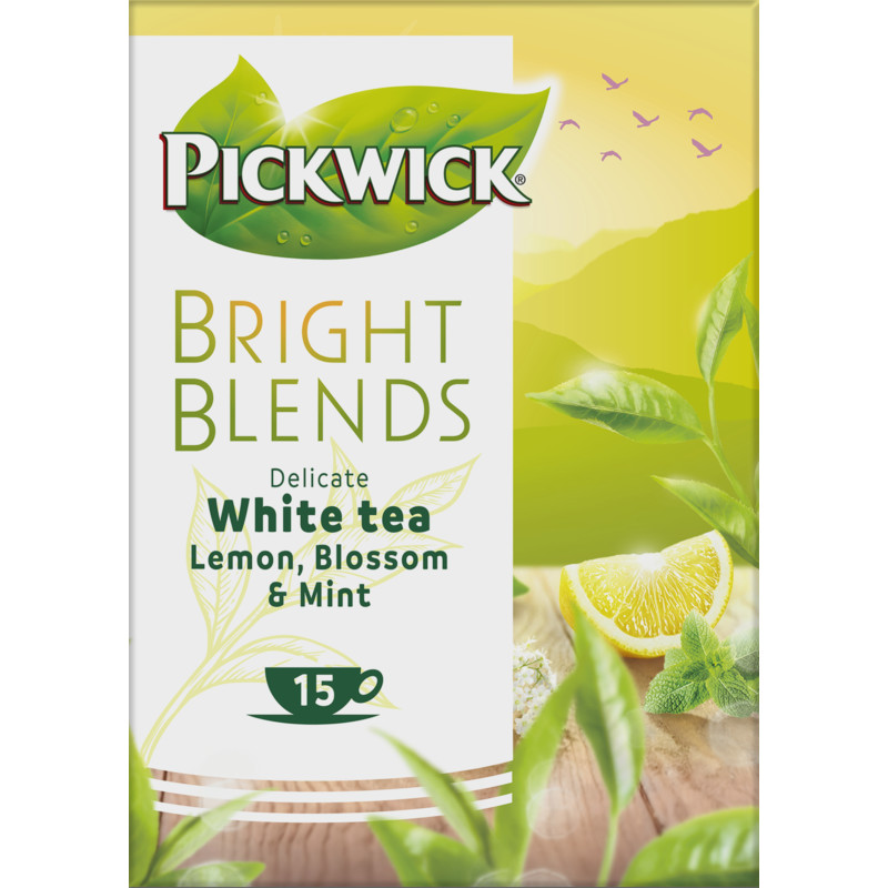 Een afbeelding van Pickwick Bright blends lemon blossom & mint thee