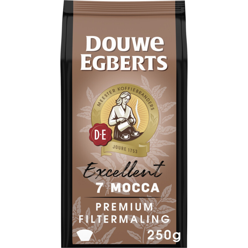 Een afbeelding van Douwe Egberts Excellent mocca filtermaling