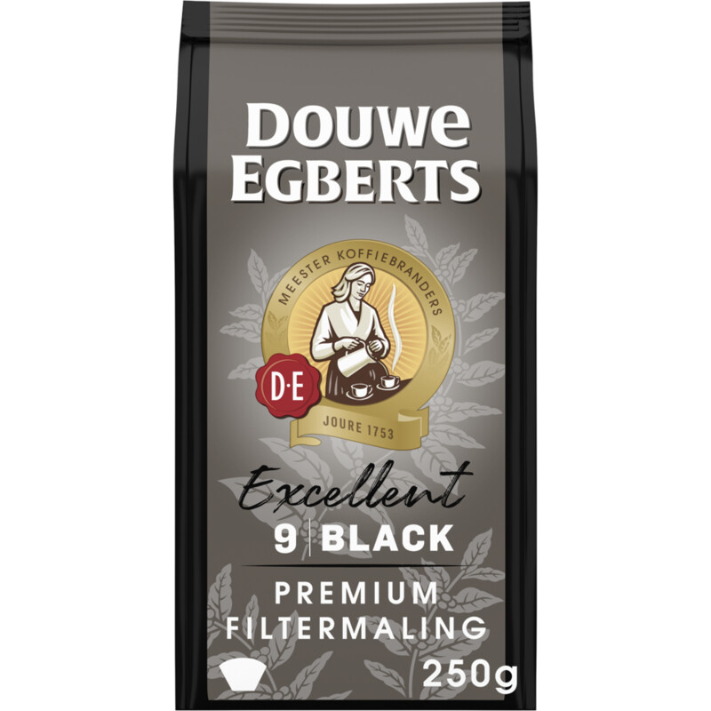 Een afbeelding van Douwe Egberts Excellent black filtermaling