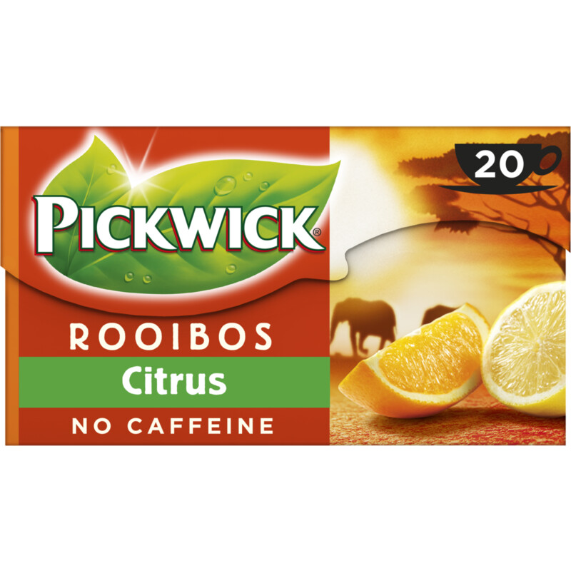 Een afbeelding van Pickwick Citrus rooibos thee no caffeine