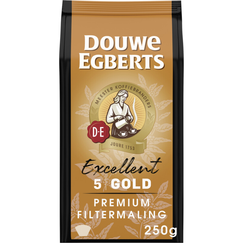 Een afbeelding van Douwe Egberts Excellent gold filtermaling