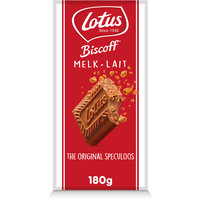 Een afbeelding van Lotus Biscoff melkchocolade speculoosstukjes