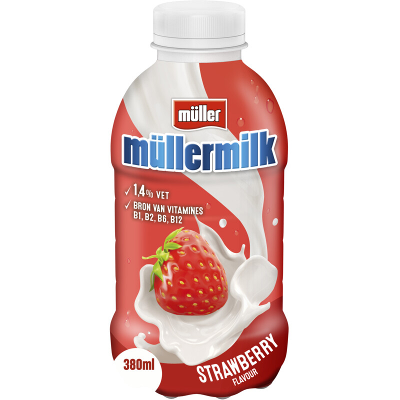 Een afbeelding van Müller Mullermilk strawberry