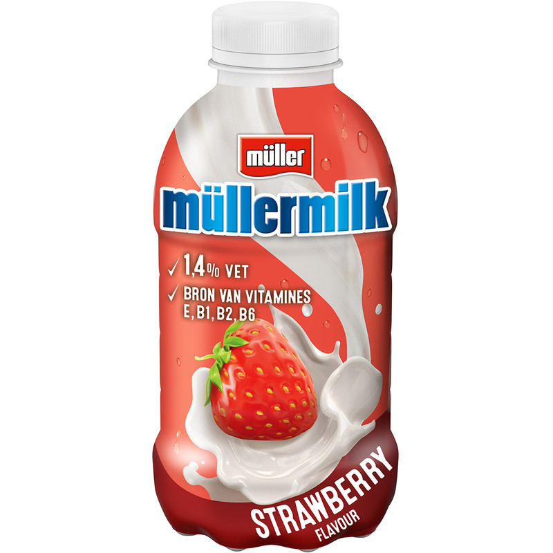 Een afbeelding van Müller Mullermilk strawberry