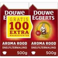 Een afbeelding van Douwe Egberts Aroma rood snelfiltermaling 2-pack