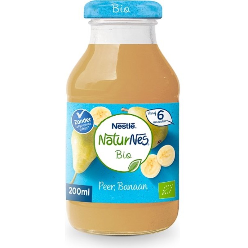 Een afbeelding van NaturNes Bio peer banaan baby sap drinken 6+