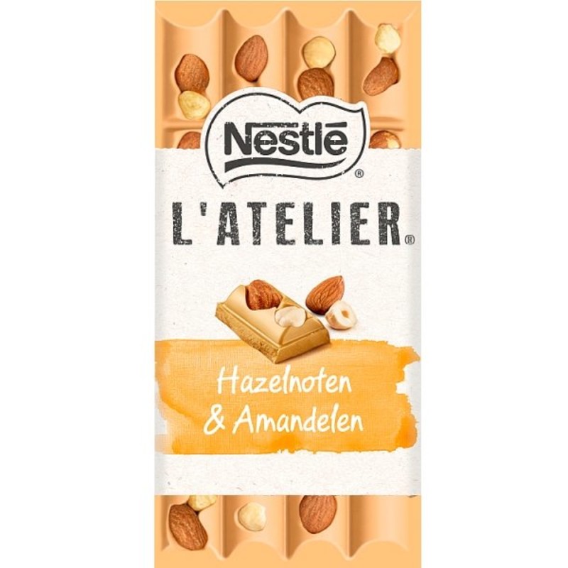 Een afbeelding van L'Atelier Hazelnoot en amandelen blond caramel