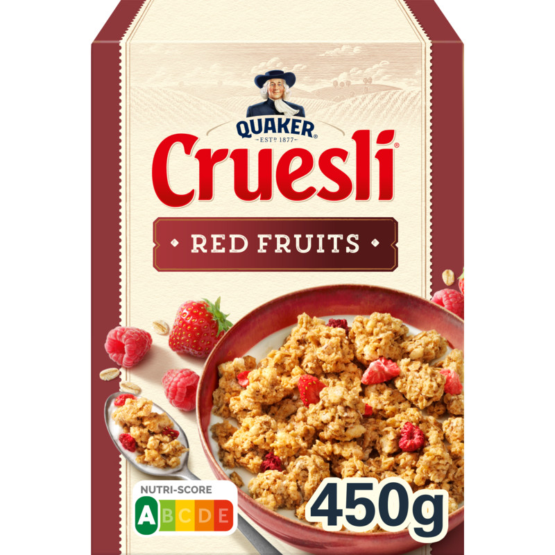 Een afbeelding van Quaker Cruesli rood fruit
