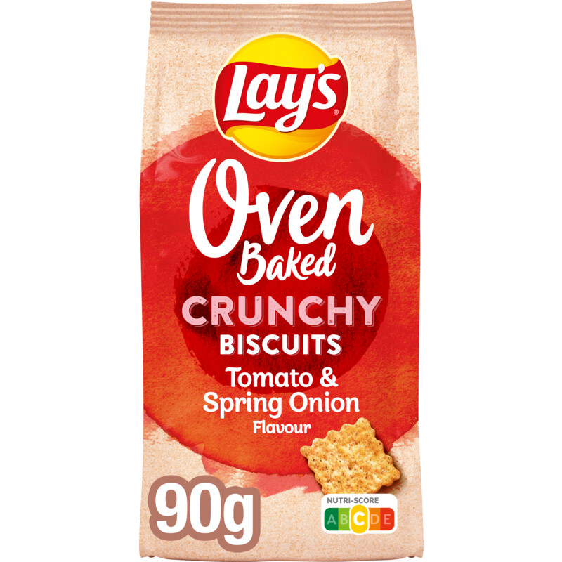 Een afbeelding van Lay's Oven baked crunchy biscuits tomaat