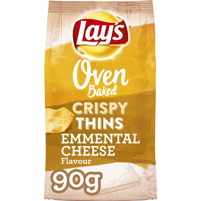 Een afbeelding van Lay's Oven Crispy Thins Emmental Cheese