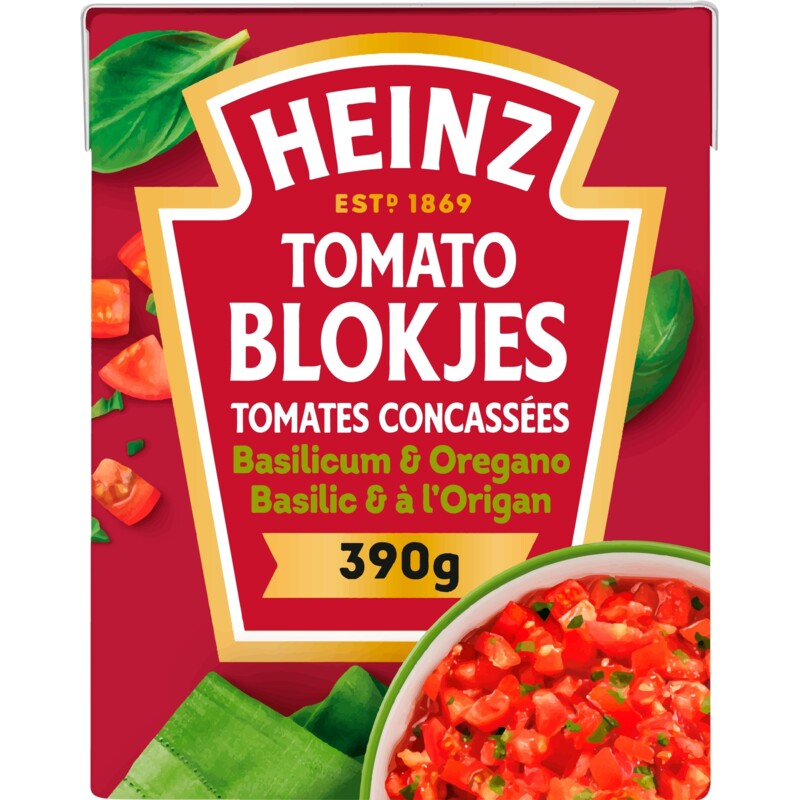 Een afbeelding van Heinz Tomaten blokjes basilicum & oregano