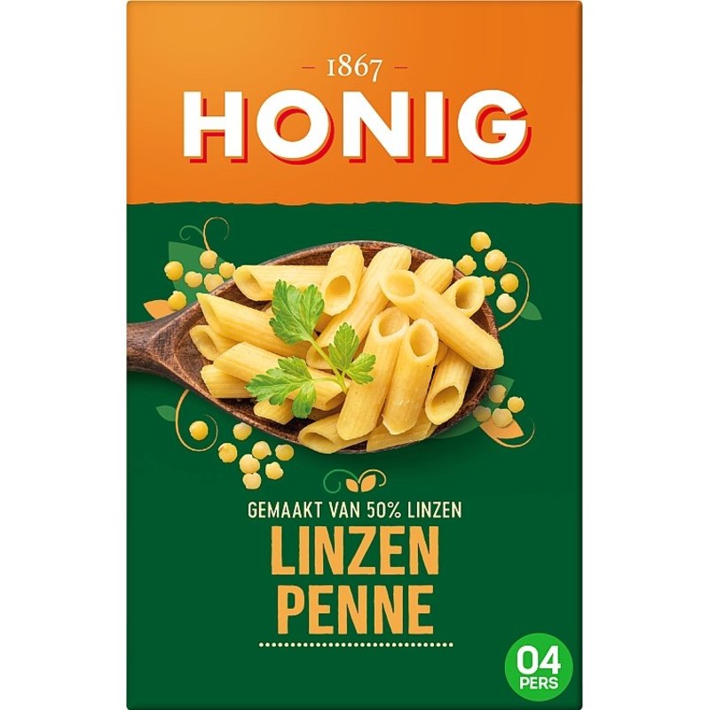 Een afbeelding van Honig Peulvruchten pasta penne linzen