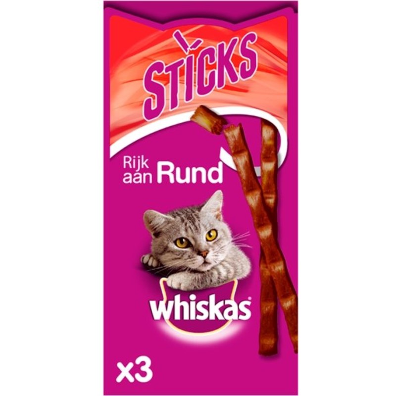isolatie Daarom Dood in de wereld Whiskas Sticks rund kattensnacks bestellen | Albert Heijn