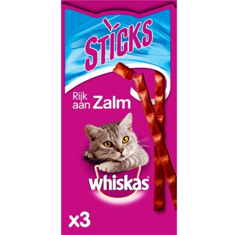 Een afbeelding van Whiskas Sticks zalm kattensnacks