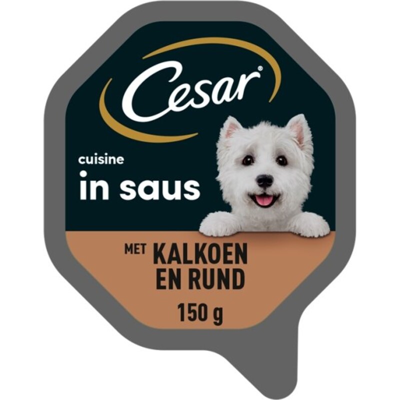 Een afbeelding van Cesar Cuisine met kalkoen & rund in saus