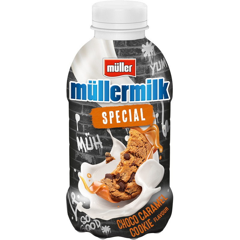 Een afbeelding van Müller Mullermilk choco caramel cookie