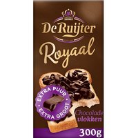 Een afbeelding van De Ruijter Royaal chocolade vlokken extra puur